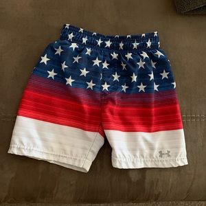 under armour american flag swim trunks